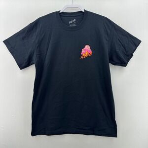 A-Lab Choose Happy Graphic T-Shirt Black Size L Retro Psychedelic Mushroom NWOT‎